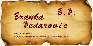 Branka Medarović vizit kartica
